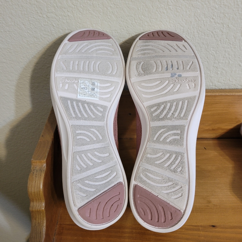 Skechers Lace Knit Arya Airy Days Shoes SIZE 8 fit small Dusty Rose LIKE NEW - Picture 6 of 6